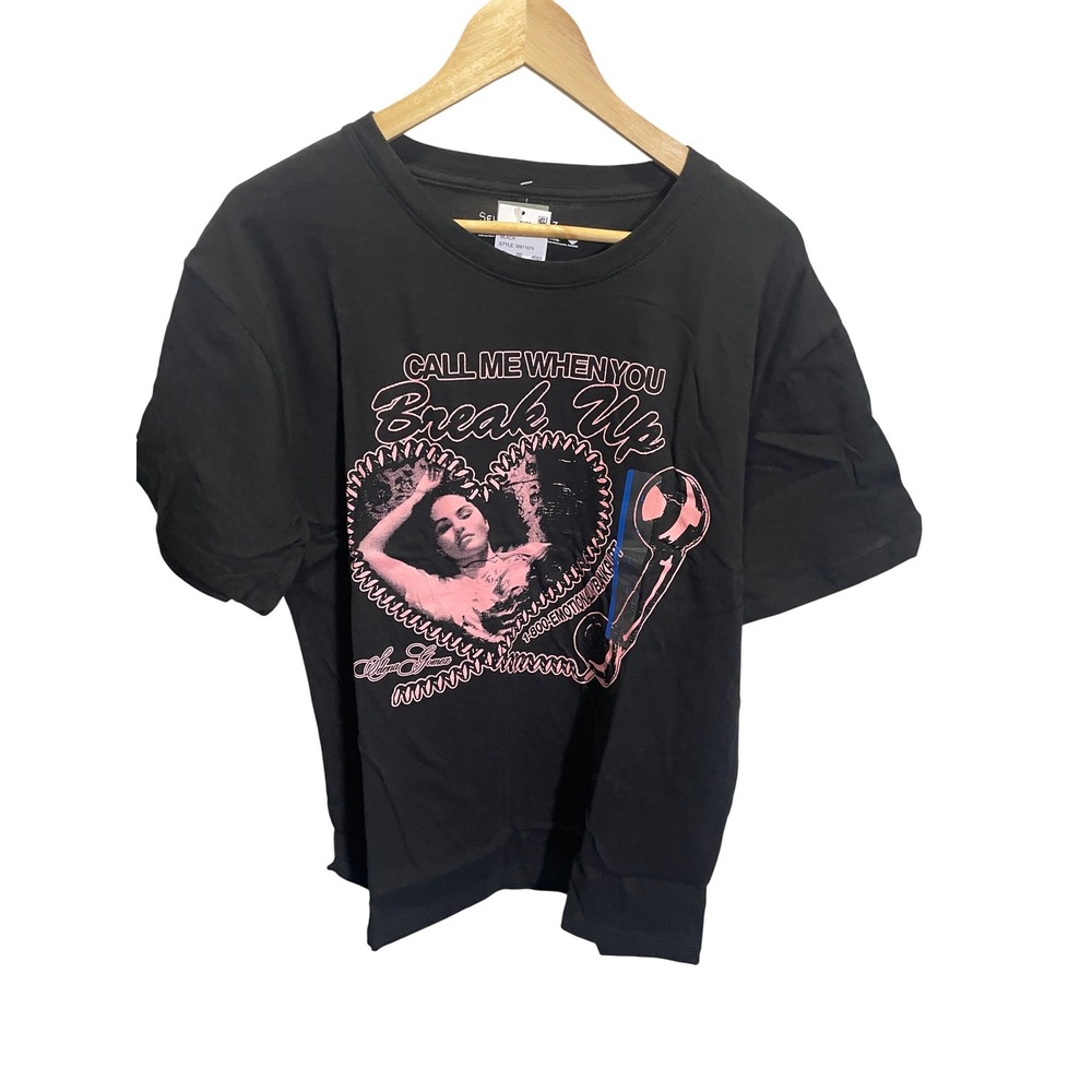 Selena Gomez Call Me When‎ You Break Up Black Graphic T-Shirt Large 36871079